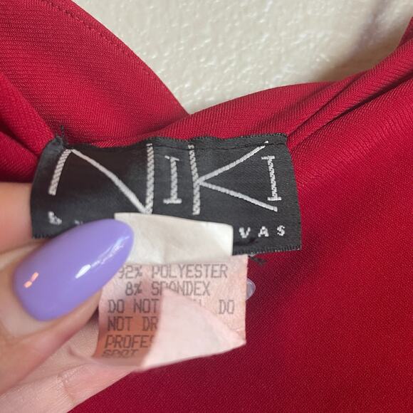 VTG Niki Livas Red Dress Sz 14 Maxi Fairy Whimsygoth Stretch 2000s Vampire Prom - Picture 6 of 8